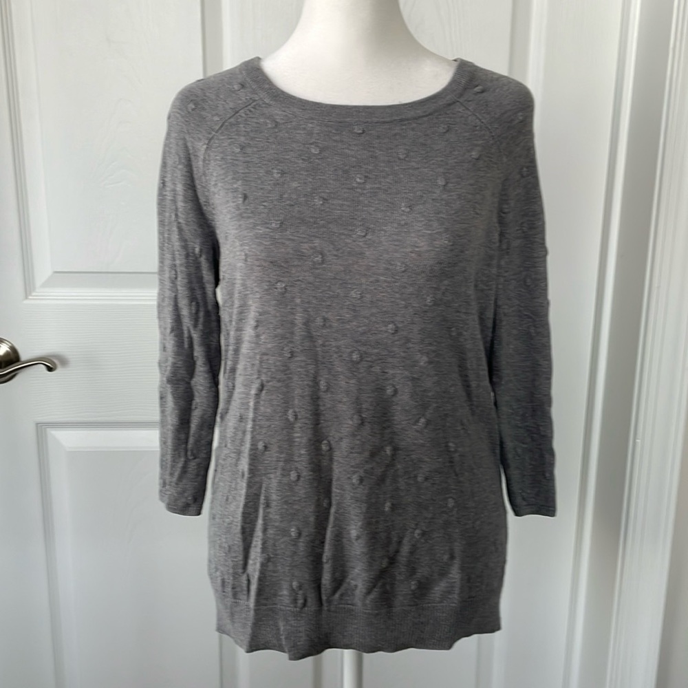 Vince Camuto Gray Detailed Sweater Size S